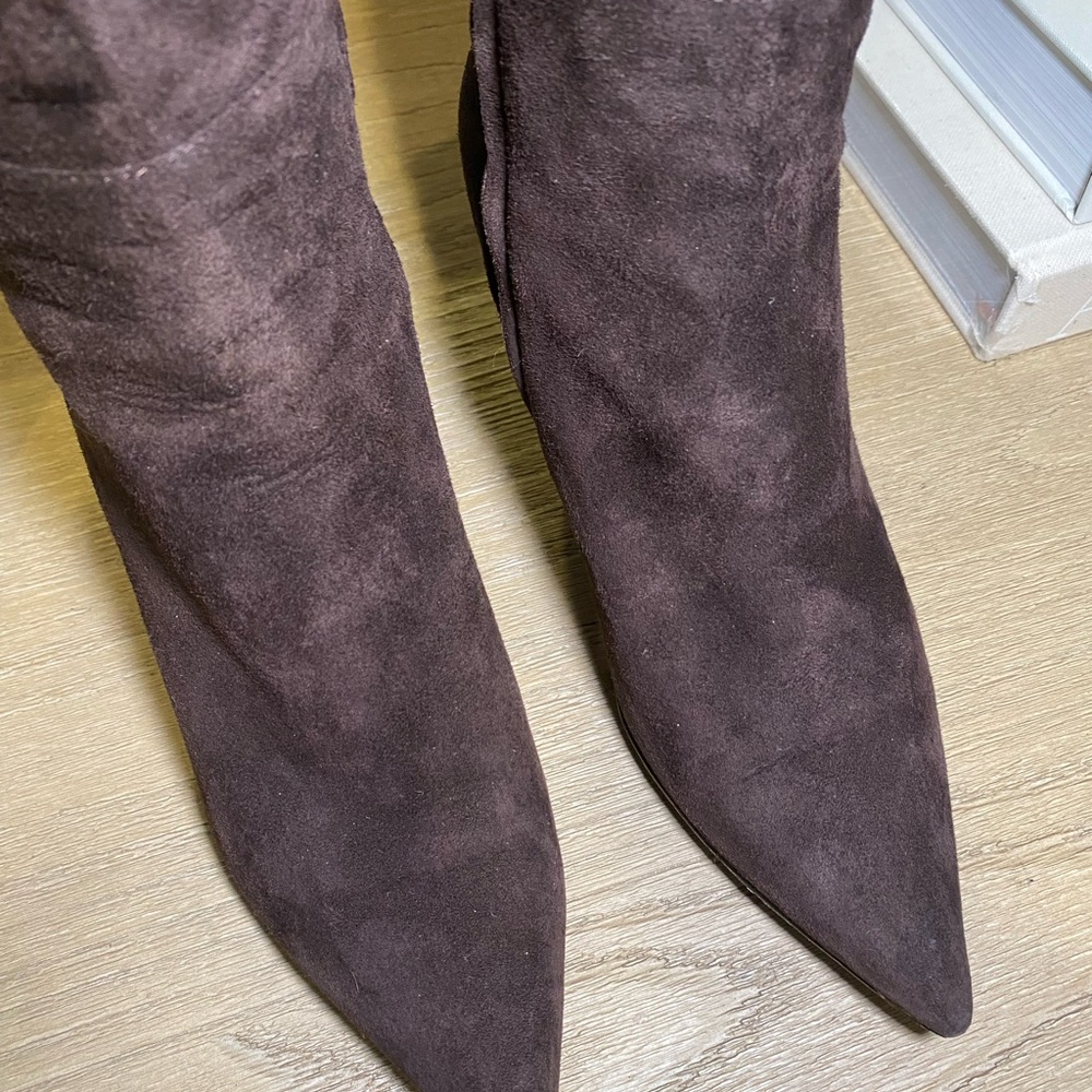 Sergio Rossi Dark Brown Suede Knee High Boots Sz 7 - GREAT CONDITION! - Picture 3 of 8